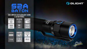 چراغ قوه Olight S2A Baton Black چراغ قوه Olight S2A Baton Black