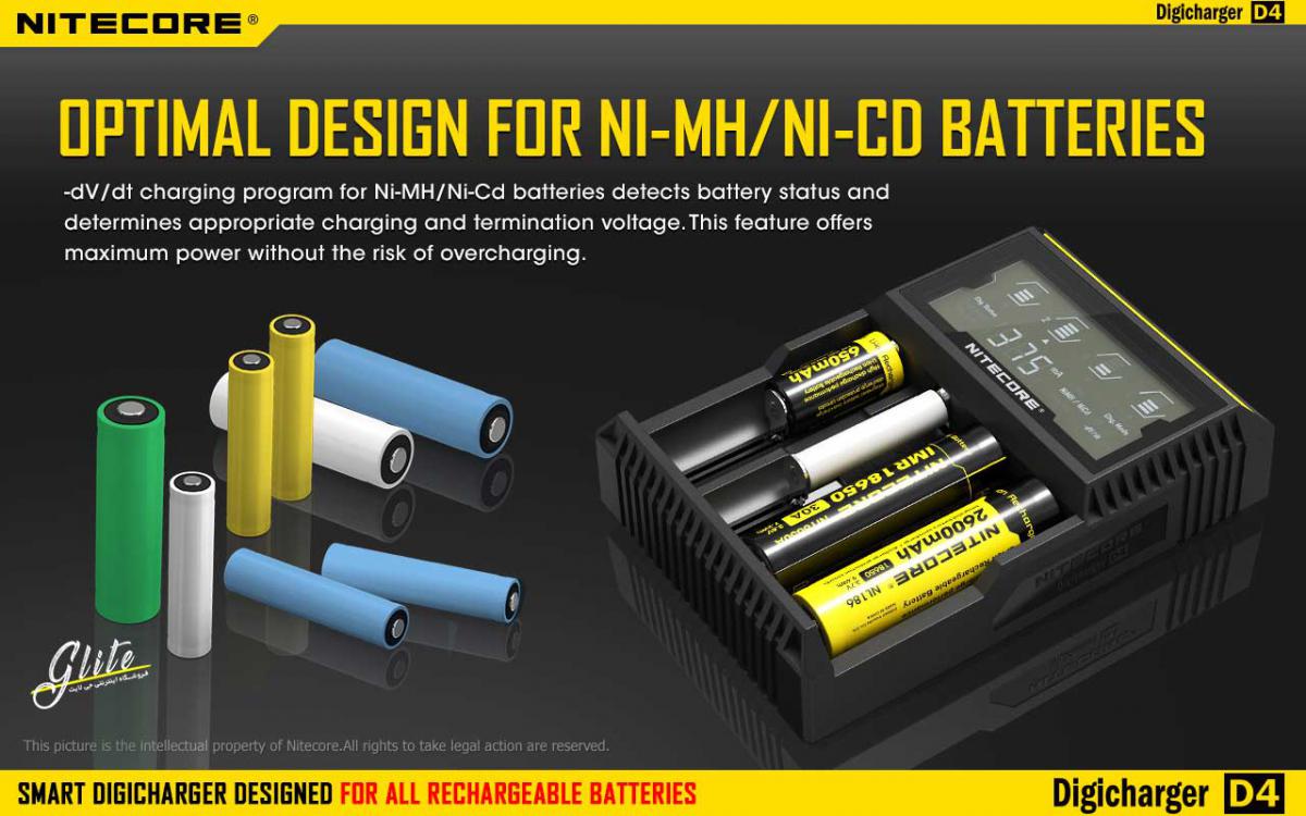 شارژر باتری لیتیوم یون Nitcore D4