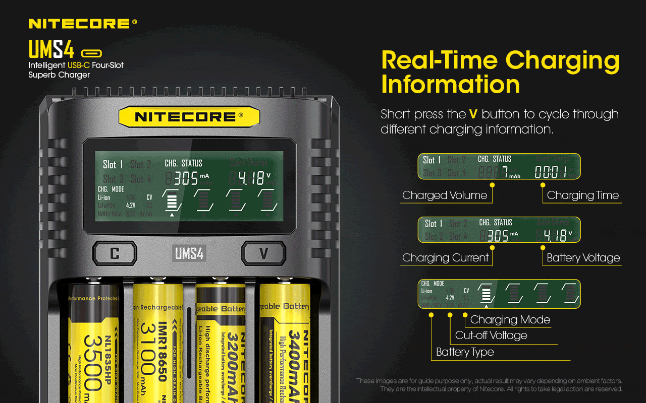 شارژر باتری هوشمند 4 کانال نایتکر Nitecore UMS4 شارژر باتری هوشمند 4 کانال نایتکر Nitecore UMS4