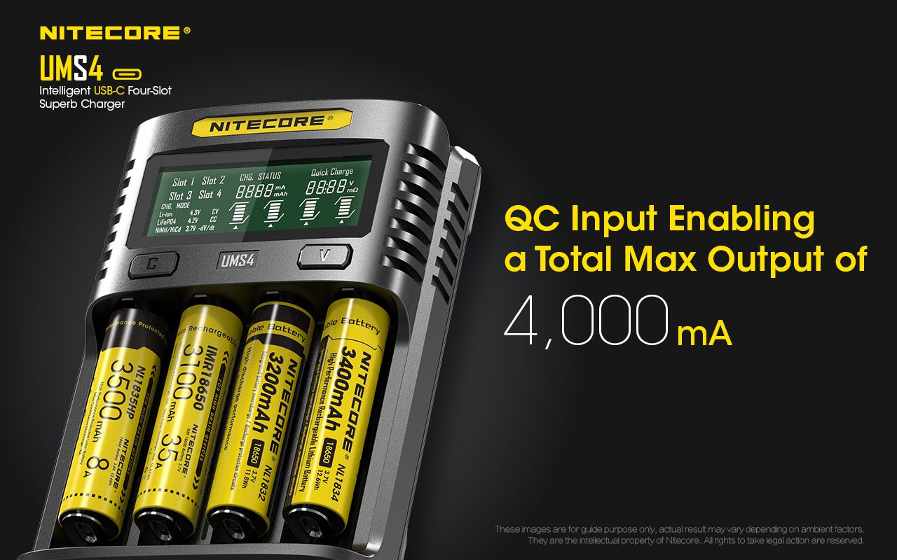 شارژر باتری هوشمند 4 کانال نایتکر Nitecore UMS4 شارژر باتری نایتکر Nitecore UMS4