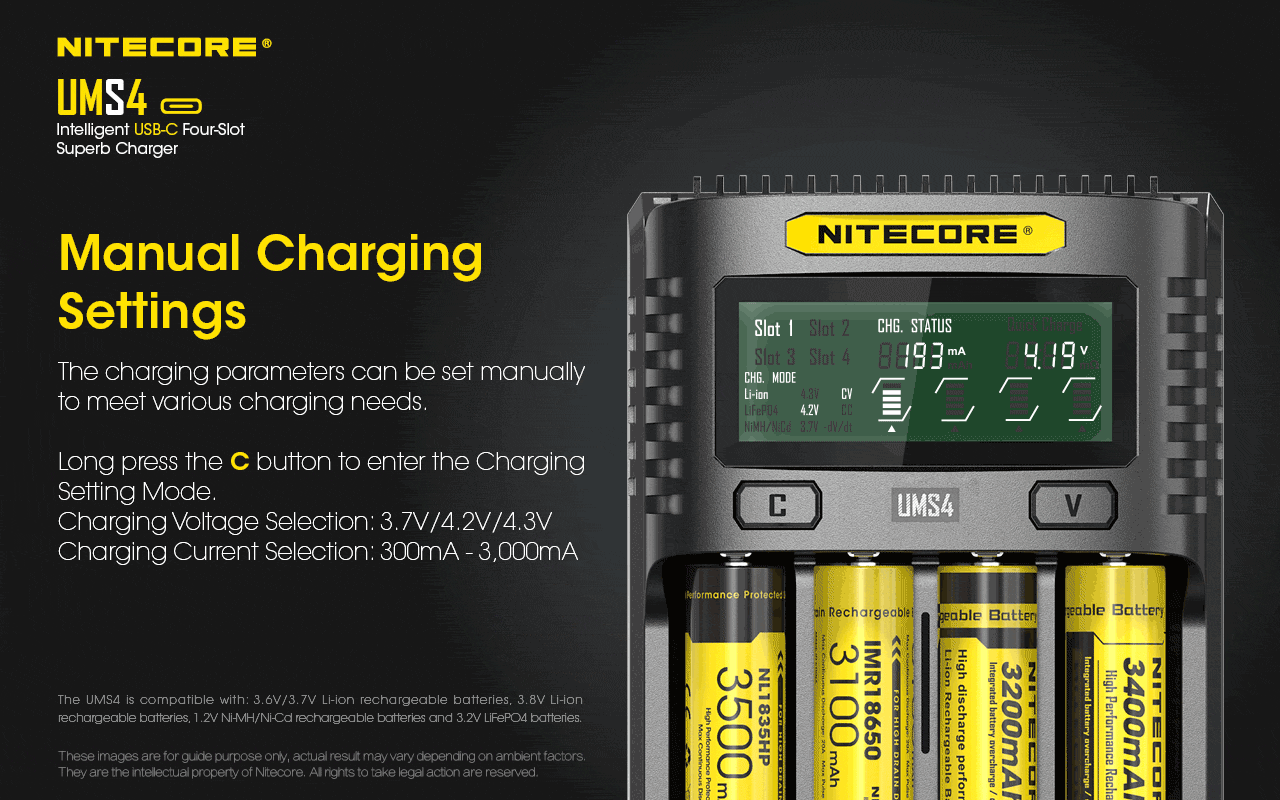شارژر باتری هوشمند 4 کانال نایتکر Nitecore UMS4 شارژر باتری نایتکر Nitecore UMS4