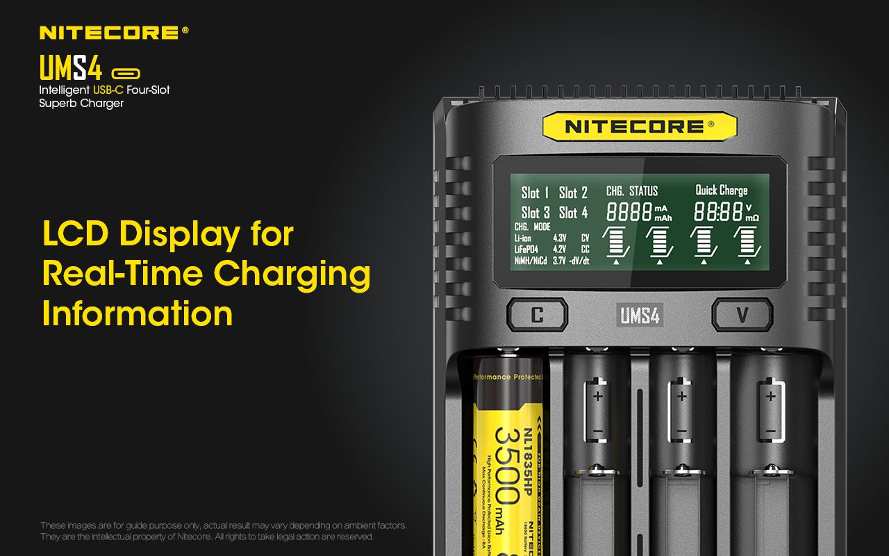 شارژر باتری هوشمند 4 کانال نایتکر Nitecore UMS4 شارژر باتری نایتکر Nitecore UMS4