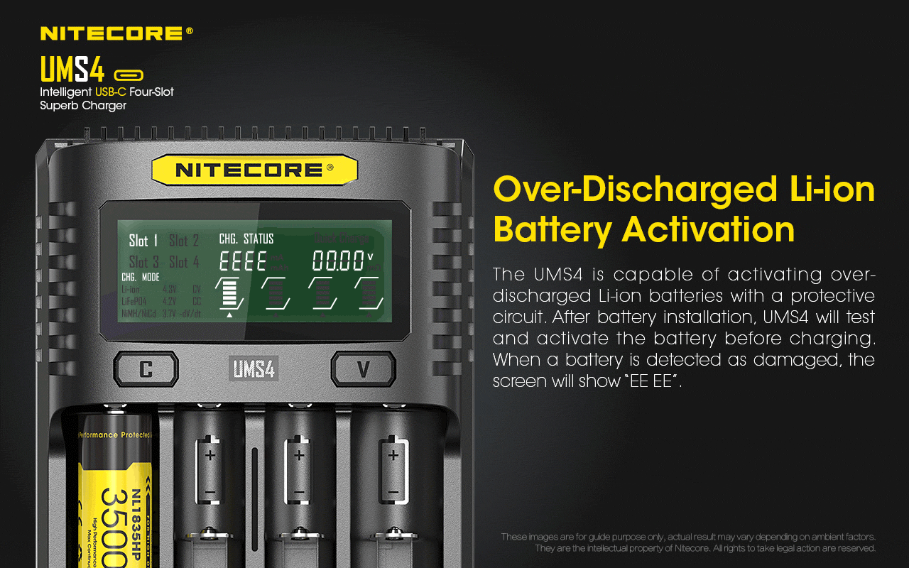 شارژر باتری هوشمند 4 کانال نایتکر Nitecore UMS4 شارژر باتری نایتکر Nitecore UMS4
