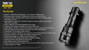 چراغ قوه تاکتیکال نایتکر Nitecore TM9K TAC چراغ قوه تاکتیکال نایتکر Nitecore TM9K TAC