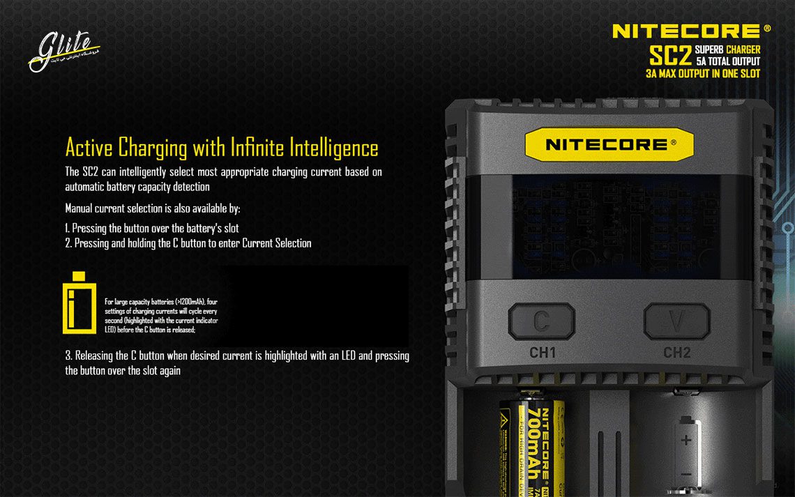 شارژر باتری نایتکر Nitecore SC2