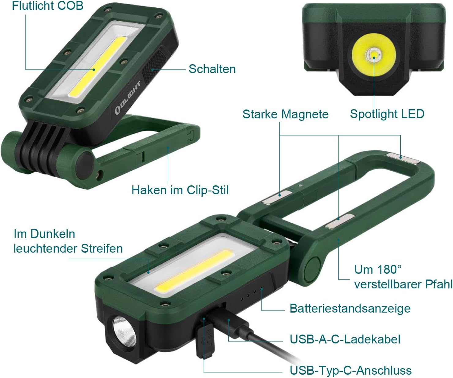 چراغ کار اولایت Olight Swivel Moss Green چراغ کار اولایت Olight Swivel Moss Green