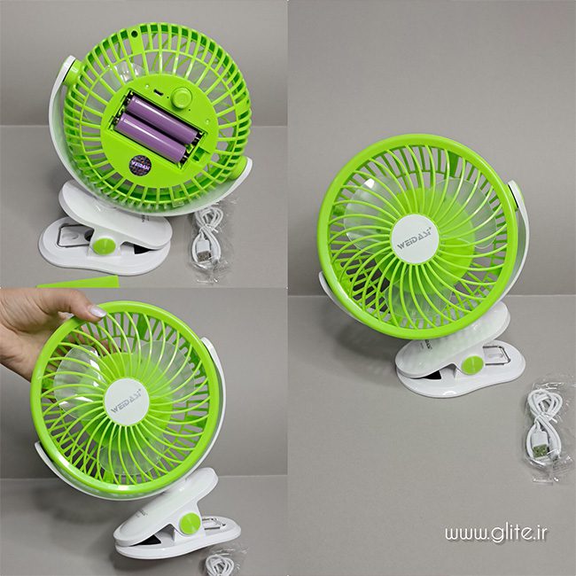 پنکه شارژی گیره دار ویداسی WD-225 پنکه شارژی ویداسی WD-225