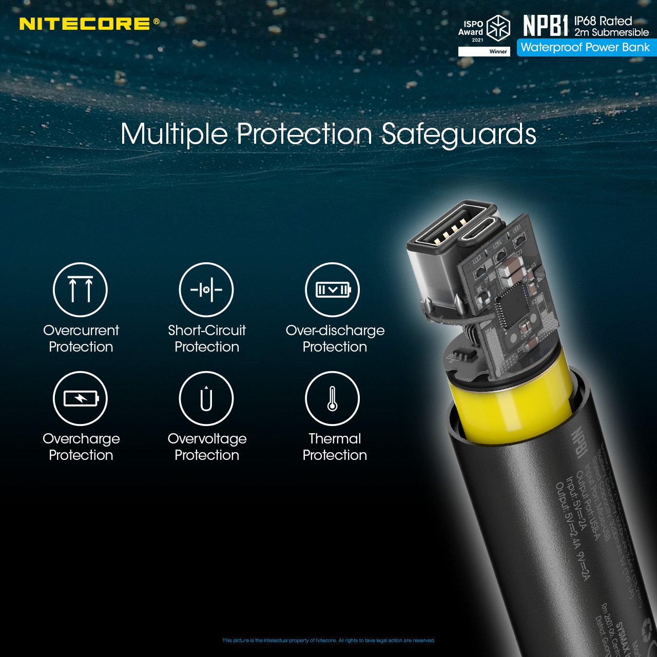 پاوربانک ضدآب 5,000 میلی آمپر نایتکُر Nitecore NPB1 پاوربانک ضدآب 5,000 میلی آمپر نایتکُر Nitecore NPB1