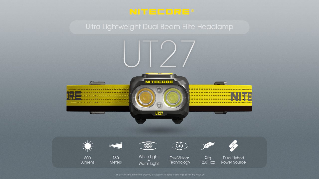 چراغ پیشانی نایتکر 800 لومن ورژن 2023 مدل UT27 Pro چراغ پیشانی نایتکر Nitecore UT27 Pro (800L)