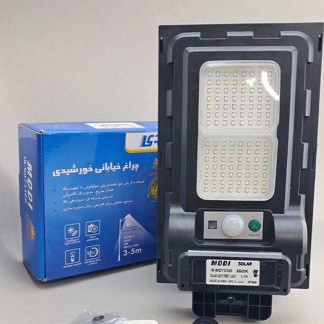 چراغ خیابانی خورشیدی 30 وات مودی MD-73300 چراغ خیابانی خورشیدی مودی MD-73300