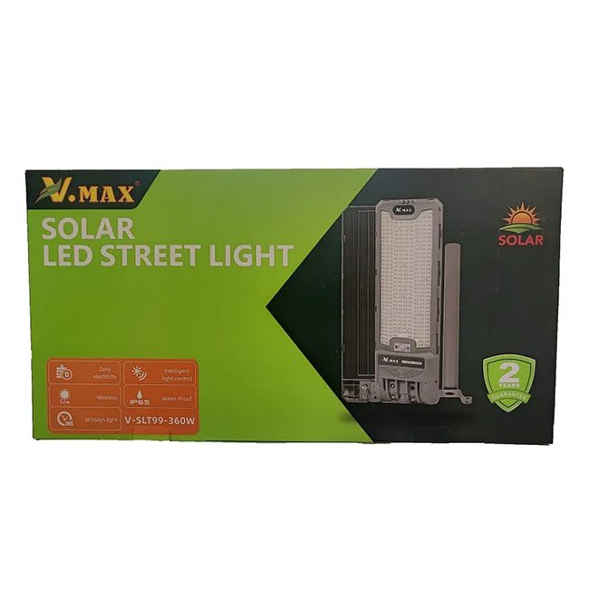 چراغ خیابانی خورشیدی 360 وات با پایه SLT99-360W چراغ خیابانی خورشیدی 360 وات با پایه SLT99-360W