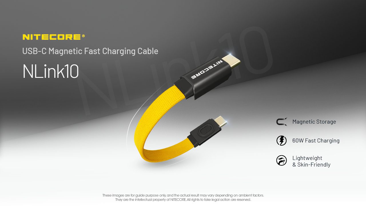 کابل فست شارژ USB-C آهنربایی 60 وات روکش طلا نایتکر NLink10 کابل فست شارژ USB-C آهنربایی 60 وات نایتکر NLink10