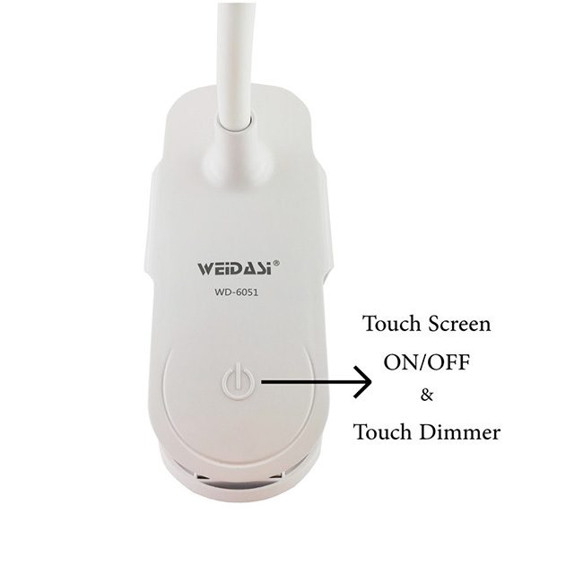 چراغ مطالعه شارژی گیره دار ویداسی WD-6051 چراغ مطالعه شارژی گیره دار ویداسی WD-6051