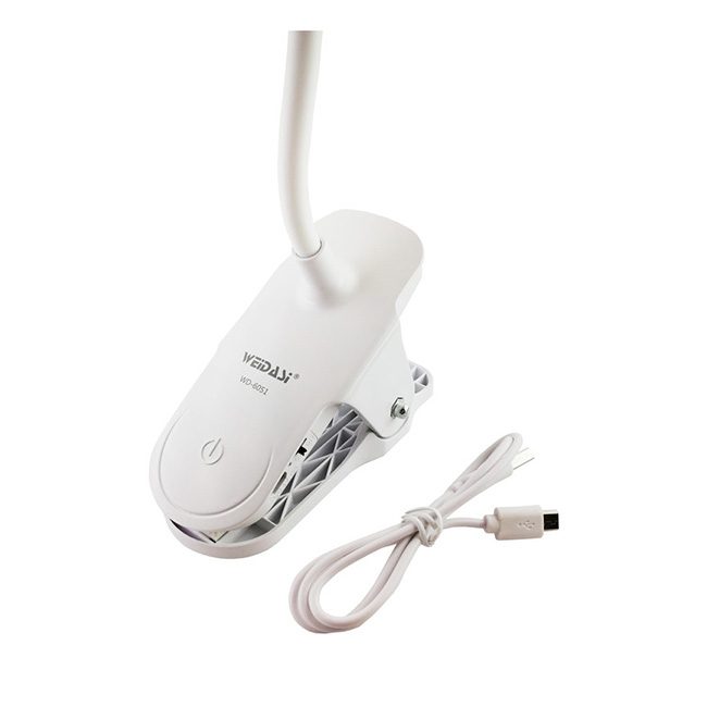 چراغ مطالعه شارژی گیره دار ویداسی WD-6051 چراغ مطالعه شارژی گیره دار ویداسی WD-6051
