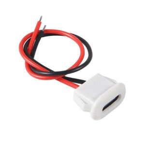 سوکت (کانکتور مادگی) USB-C سیم دار بیضی فشاری سفید
