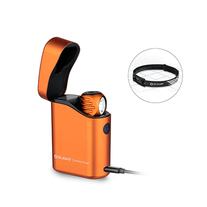 چراغ پیشانی و دستی اولایت کیس دار Perun 3 Mini چراغ قوه اولایت OLight Perun 3 Mini Premium Orange