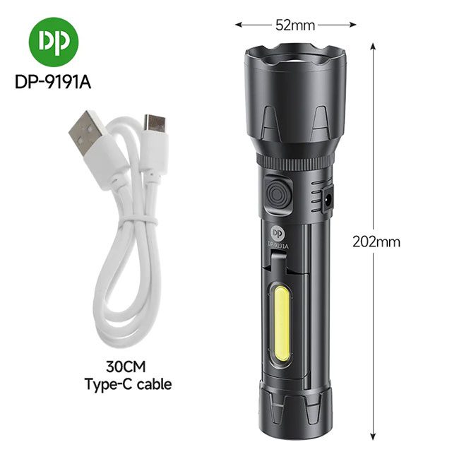 چراغ قوه دستی شارژی دی پی DP- 9191A چراغ قوه دستی شارژی دی پی DP- 9191A