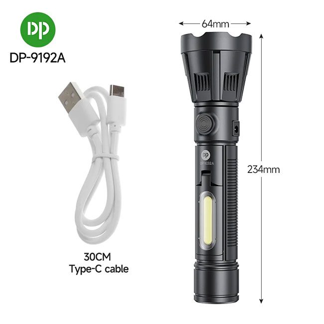 چراغ قوه دستی شارژی دی پی DP- 9192B چراغ قوه دستی شارژی دی پی DP- 9192B