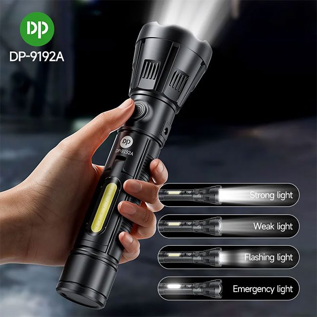 چراغ قوه دستی شارژی دی پی DP- 9192B چراغ قوه دستی شارژی دی پی DP- 9192B