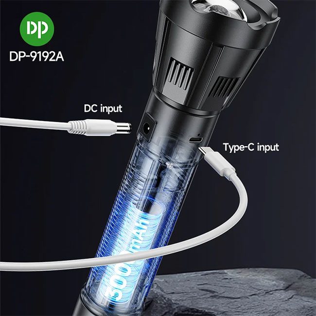 چراغ قوه دستی شارژی دی پی DP- 9192B چراغ قوه دستی شارژی دی پی DP- 9192B